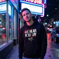 Bluza z kapturem Let Me Hear You Say - White