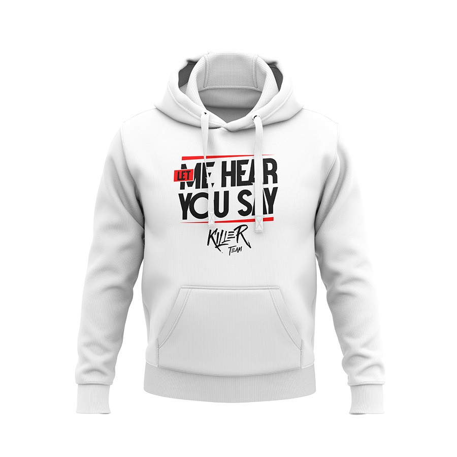 Bluza z kapturem Let Me Hear You Say - White