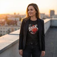 T-Shirt damski Listen To Your Killer - White